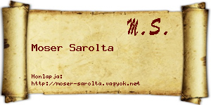 Moser Sarolta névjegykártya